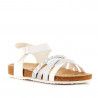 sandalias K-Tinni bios blancas con tiras metálicas