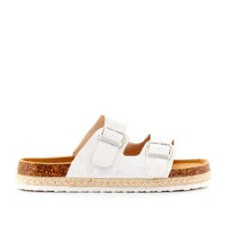 sandalias K-TINNI detalles plateados y blancas - Querol online