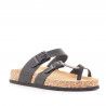 Sandalias planas Owel naxos negras de dedo y doble hebilla