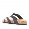 Sandalias planas Owel naxos negras de dedo y doble hebilla