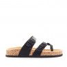Sandàlies planes Owel naxos negres de dit i doble sivella