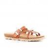 Sandalias planas Yokono marrones con detalle animal print