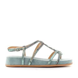 Sandàlies planes Alma Blue blaves amb cordes creuades - Querol online