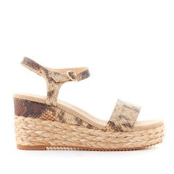 Sandàlies falca Alma Blue amb disseny animal print marró - Querol online