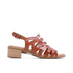 Sandalias tacón Porronet piel cuero valerie - Querol online