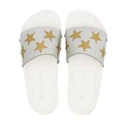 Xancletes QUETS! blanques, platejades i daurades amb estrelles - Querol online