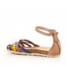 Sandalias planas Yokono cogidas al tobillo y tiras multicolor