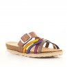 Sandalias planas Yokono con hebilla y tiras multicolores
