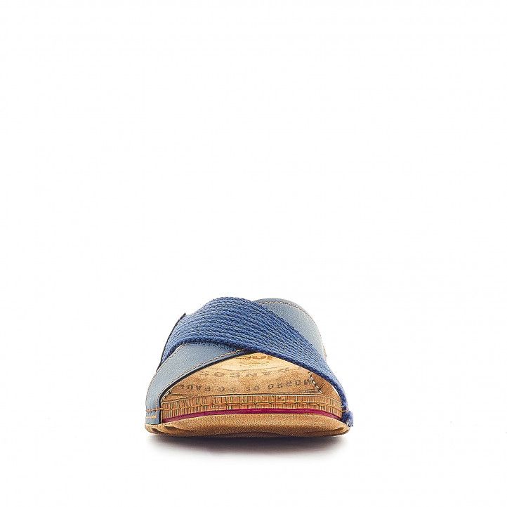 Sandalias In Blu color azul de tiras cruzadas - Querol online