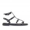 Sandalias planas Francesco Milano negras romanas con tachuelas