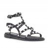 Sandalias planas Francesco Milano negras romanas con tachuelas