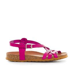 Sandalias planas Redlove veronica fucsias con textura animal print en tira - Querol online