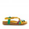 Sandalias planas Redlove africa mostaza, verde y lila