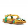 Sandalias planas Redlove africa mostaza, verde y lila