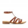 Sandalias planas Redlove eloysa marrones con diversas tiras cruzadas