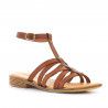 Sandalias planas Redlove eloysa marrones con diversas tiras cruzadas
