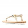 Sandalias planas Owel solta dorada con abalorios
