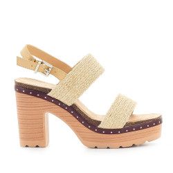 Sandalias tacón Owel razzoli marrones con plataforma y tacón - Querol online