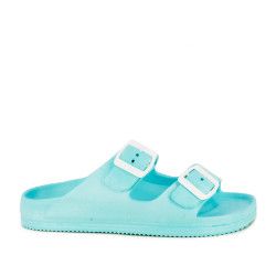 Chanclas Owel azules abiertas con doble hebilla - Querol online