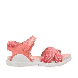 Sandalias abotinadas Biomecanics rojas con topos y rayas - Querol online