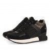Zapatillas deportivas Gioseppo negras con texturas y brillos y cuña interior para mujer lilesand