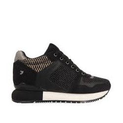 Sabatilles esportives Gioseppo negres amb textures i lluentors i tascó interior per a dona lilesand - Querol online