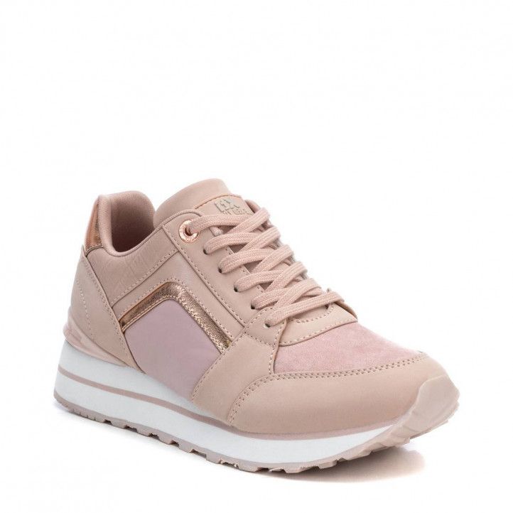 Zapatillas deportivas Xti 043008 deportiva rosa con detalles metalizados - Querol online