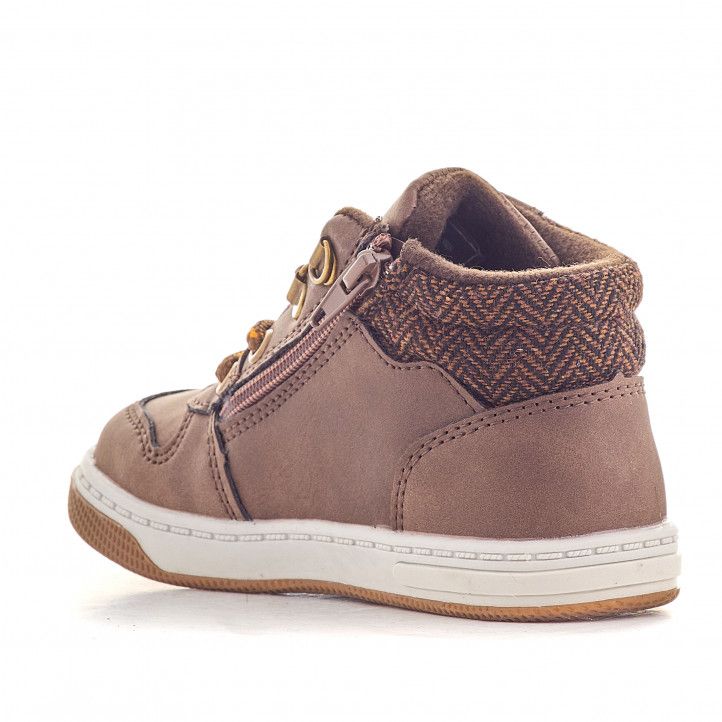 Zapatos abotinados Sprox marrones con varias texturas - Querol online
