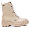 Botins plans Xti 043504 estil militar amb cremallera i cordons en beix