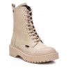 Botins plans Xti 043504 estil militar amb cremallera i cordons en beix