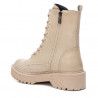 Botines planos Xti 043504 estilo militar con cremallera y cordones en beige