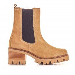 Botines tacón Redlove ernestine marrones con tacón bicolor - Querol online