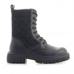 Botines tacón D'Angela negros con téxtil y piel - Querol online