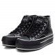 Zapatillas Refresh 076548 efecto piel con plataforma en negro - Querol online