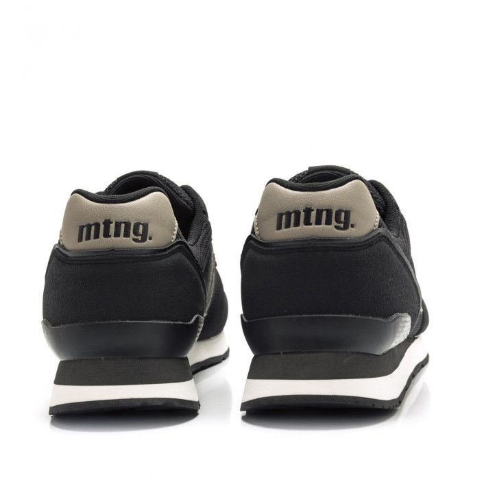 Zapatillas deportivas Mustang color negro con detalles en plomo - Querol online