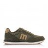 Zapatillas deportivas Mustang en color verde militar combinada con detalles en beige