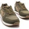 Sabatilles esportives Mustang en color verd militar combinada amb detalls en beix