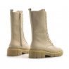 Botas planas Mustang mars con cordondes y suela truck en beige
