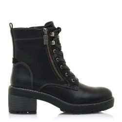 Botins de taló Mustang doris amb detalla de cremallera lateral en negre - Querol online