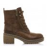 Botins de taló Mustang doris amb detall de cremallera lateral en marró