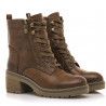 Botins de taló Mustang doris amb detall de cremallera lateral en marró