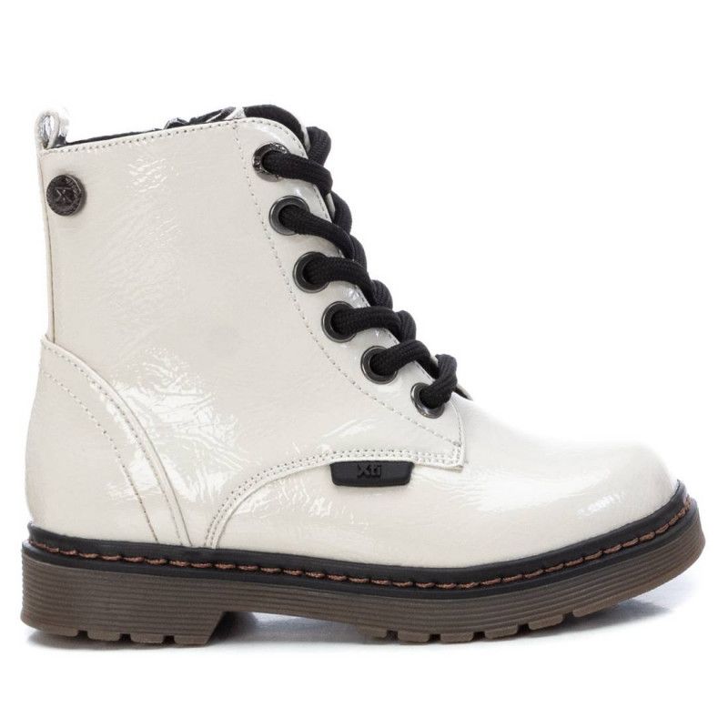 Botines 057804 De Charol Blanco Y Estilo Militar Xti | Querol