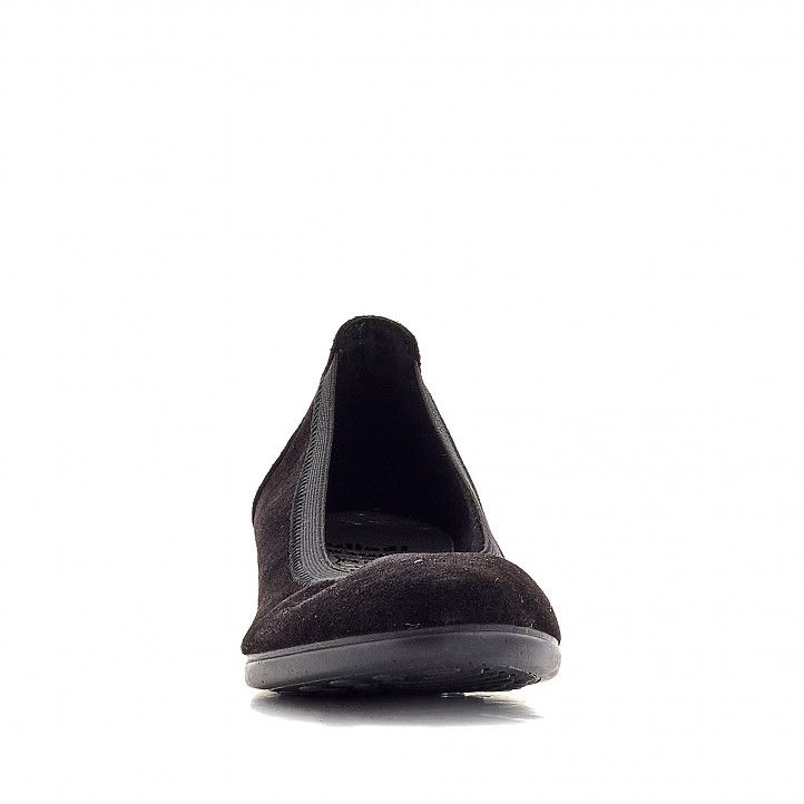 Zapatos cuña Vulladi de serraje negros con cuña - Querol online