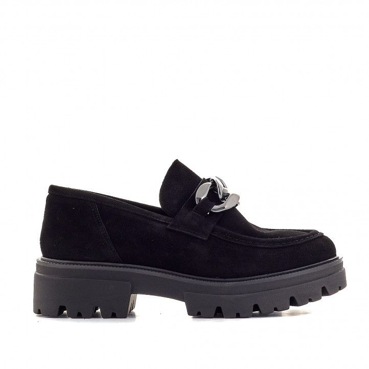 Zapatos plataforma Redlove brigitta de piel negros con plataforma y detalle metálico
