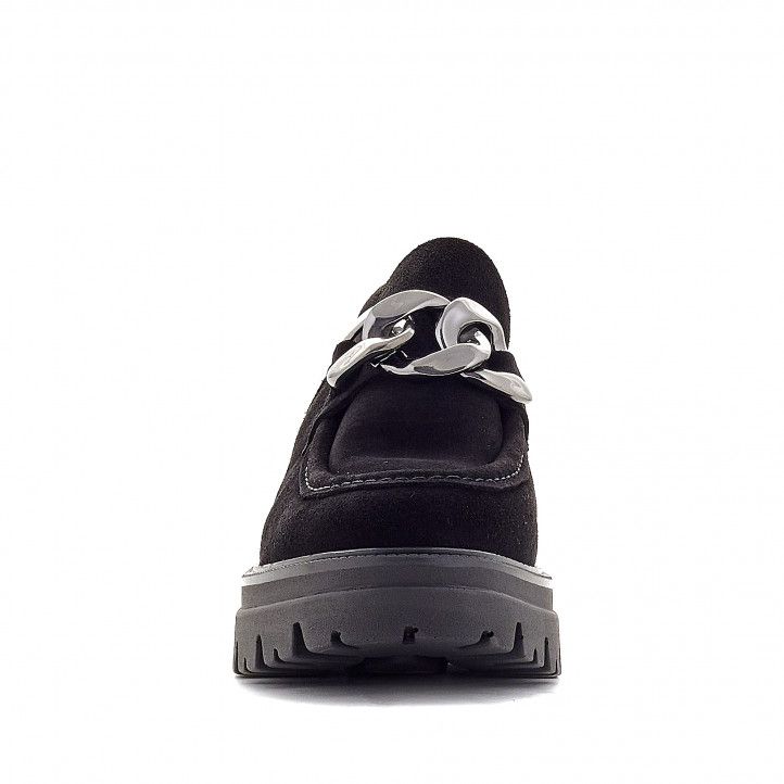 Zapatos plataforma Redlove brigitta de piel negros con plataforma y detalle metálico - Querol online