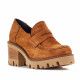 Zapatos tacón Redlove amelina marrones tipo mocasín con plataforma - Querol online