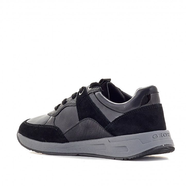 Zapatillas Geox negras con suela gris y colores - Querol online