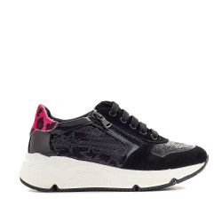 Zapatillas deporte QUETS! negras con parte trasera rosa - Querol online