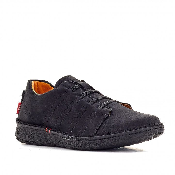 Zapatos sport Zen negros con elásticos en frontal - Querol online