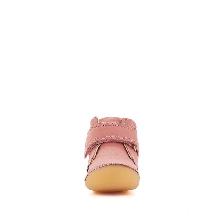 Zapatos abotinados Kickers en color rosa con cierre de velcro - Querol online
